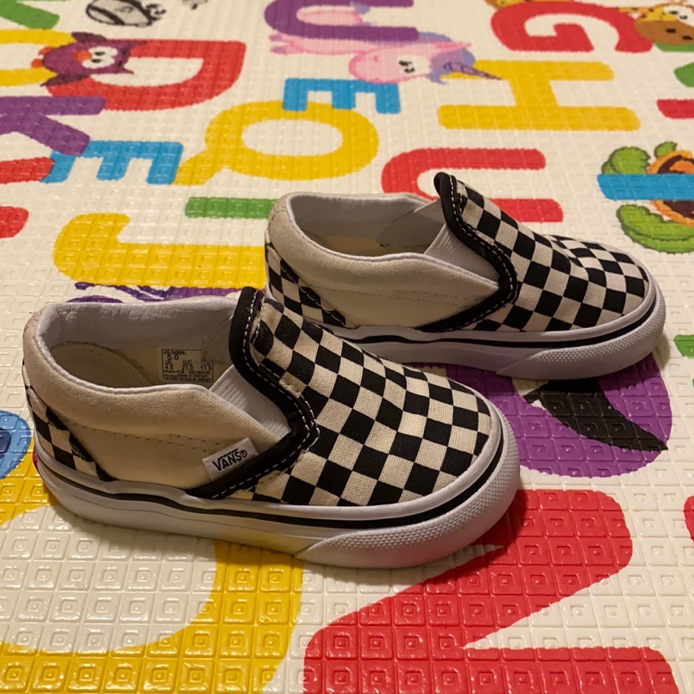 Vans Checkered Slip On Black/ White Toddler